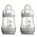 MAM Anti-Colic 160ml Bottle 2 Pack - Grey