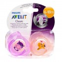 Philips Avent Silicone Classic Soothers 6-18m Months (2 Pieces) 