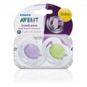 Philips Avent Translucent Soother Silicone 0-6m Twin Pack