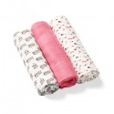 babyono Natural Bamboo Muslin Squares (rasberry)