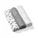 babyono Natural Bamboo Muslin Squares (Grey)