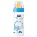 Chicco Well-Being Rubber Baby Bottle PP Medium Flux Blue 2m+