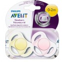 Philips Avent Silicone Mini Soother, 0-2 Months Pink (Pack Of 2)