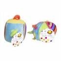 DICE/BALL SHAPED SOFT PLUSH BABY RATTLE