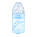 NUK  BABY BOTTLE WITH SILICONE TEAT, 0 TO 6 MONTHS , 150 ML, SIZE M blue