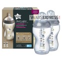 Tommee Tippee Closer To Nature 2* 340ml Decorated Bottles (panda)